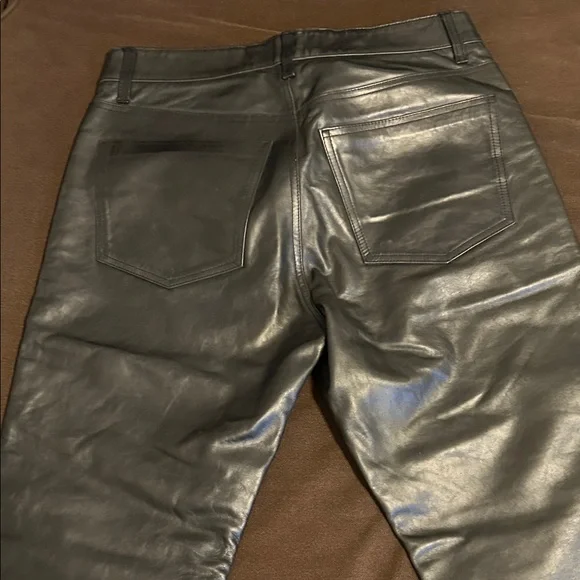 GAP Men's vintage laether pants. Bootcut/wide leg. - Picture 5 of 6